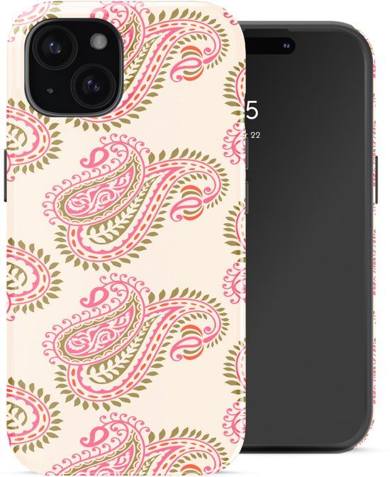 Selencia Hoesje - Geschikt voor Apple iPhone 15 - Backcover - Paisley Blush