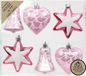 Inge-glas Inge Christmas kersthangers figuurtjes - 6x - roze - 9 cm - kunststof