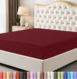 Utopia Bedding Kingsize hoeslaken - onderlaken - diepe zak - zachte microvezel - krimp- en vervagingsbestendig, onderhoudsvriendelijk - alleen 1 hoeslaken (rood bordeauxrood)