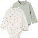 Vertbaudet Set van 2 babybody's met col ecru