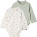 Vertbaudet Set van 2 babybody's met col ecru