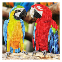 Diversen Crystal Art diamond painting kaart Parrot Friends 18 x 18 cm