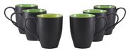 CreaTable, 24926, serie Hot Green, 6-delige serviesset voor 6 personen, koffiemok van aardewerk, vaatwasser- en magnetronbestendig, kwaliteitsproductie