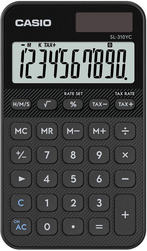 Casio Zakrekenmachine Zwart (b x h x d) 70 x 8.6 x 120 mm