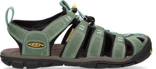 KEEN Clearwater CNX Leather Sandalen Dames, mineral blue/yellow 2019 US 7 | EU 37,5 Trekking & Wandelsandalen