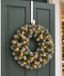 Couronne de Noël givrée - D45 cm - avec éclairage - incl. crochet de porte blanc - 29,5 cm