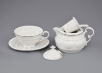 Leander tasse avec théière, porcelaine tchèque, ligne platine, 0,2 l et 0,4 l