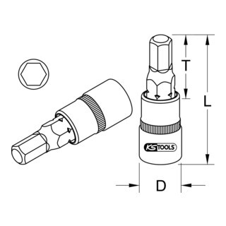 KS Tools KS Tools 1/4" inbusbout, 3mm Aantal:1