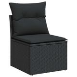 vidaXL 6-delige Loungeset met kussens, polyrattan, zwart