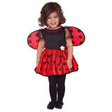 Amscan - Kinderkostuum lieveheersbeestje, jurk met vleugels, dier, rood/zwart, 12-24 maanden