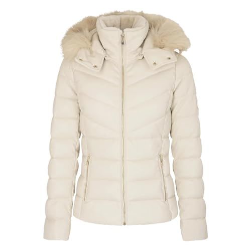 Morgan coated gewatteerde winterjas ivoire