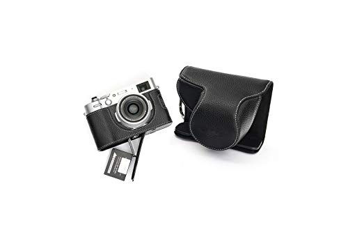TP Original Handgemaakte leren cameratas voor Fujifilm X100V - Zwart