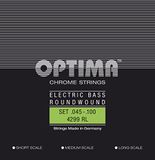 Optima Elektrische Bas Snaren Chroom Snaren. Round Wound Medium Scale Set 4-snarig reg-light 4299RL