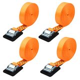 JCHL Stevige 20ft bij 1 inch Tie Down Strap Sjorband Cargo Tie-Down Strap Gewatteerde Cam Lock Gesp 1000LB Capaciteit (4-Pack)