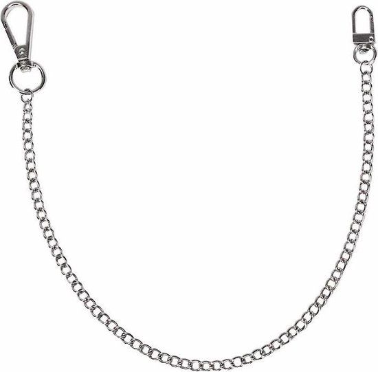 Fako Bijoux® Sleutelketting - Broekketting - Portemonnee Ketting - 39cm - Zilverkleurig - Unisex