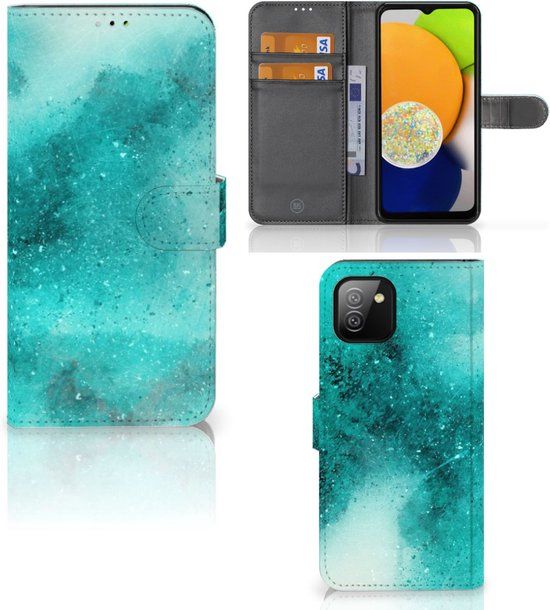B2Ctelecom GSM Hoesje Samsung Galaxy A03 - Painting Blue - Book Case