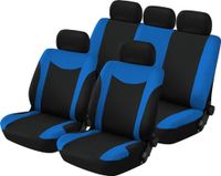 Uranus Start Complete Uranus Stoelhoes En Hoofdsteunset - Zwart En Blauw - Voor Alle Auto's, Inclusief Stoelen Met Armleuningen