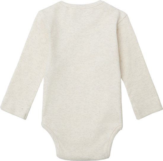 Noppies Rompertje Nino Baby Maat 62 - Oatmeal - Lange Mouw - Unisex