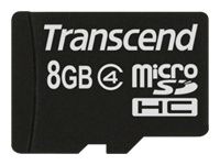 Transcend TS8GUSDC4 - MicroSDHC - 8GB - Class 4 - Zwart