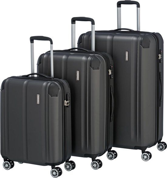 Travelite City Kofferset Anthracite - Hardcase - Grijs