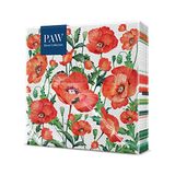 PAW - Papieren Servetten 3-laags (33 x 33 cm) I 20 Stuks I Gedrukt met Inkt op Waterbasis I Verjaardag Decoratie I Tafelversiering met Natuur, Dieren Motief I Kleur: Flanders Poppy