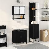 Maison Exclusive - Salle de bain ensemble avec étagère 3 pcs Noir
