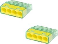BES LED Vintex Lasklem - 4 Polig - 0.2-2.5 mm2 - Geel - 2 Stuks