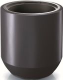 Prosperplast Plantenpot/bloempot Sevilla - buiten/binnen - kunststof - antraciet - D39 x H44 cm - met binnenpot