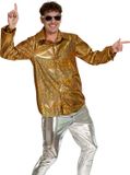 Partychimp Shiny Disco Shirt Goud voor Heren