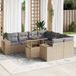 Maison Exclusive - Ensemble de jardin pour le jardin, 9 pièces, avec coussins, beige, en polyrotin