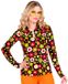 WIDMANN Finidi Jaren 70 shirt flowers dames L/XL Zwart Polyester
