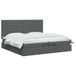vidaXL Ottoman bed met matras, donkergrijs, 200 x 200 cm, gestoffeerd