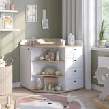 Vicco Aria Commode – 85 x 90 cm met planken en laden Wit/Kunstnijverheid
