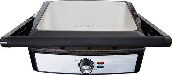 Gastronoma Panini en Contactgrill - Tosti apparaat 2200W - 29 x 23 cm - 18240001 - Zwart RVS