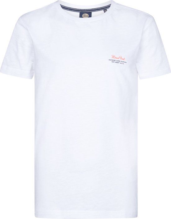 Petrol Industries Jongens Backprint T-shirt Tealshore Wit Maat 128