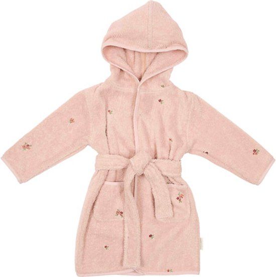 Little Dutch Badjas - Maat 74/80 - Roze - Gebloemd