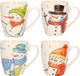 Merkloos / Sans marque Bol Sneeuwpop kerstmokken - Set van 12x stuks - 300 ml - chocolademelk bekers - voor kinderen - kinderbekers mokken