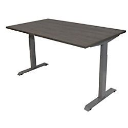 Euroseats Bureau Logan eiken met Grijs frame 620-840 x 1400 x 800 mm