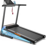 FT61 tapis de course - Pliable - Inclinaison réglable - Moteur 3,0 CV - 1–13,5 km/h - Surface de course 108×38 cm - Poids maximum supporté 136 kg - Noir
