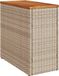 Table d'appoint de jardin avec plateau en bois 58x27,5x55 cm poly rotin beige