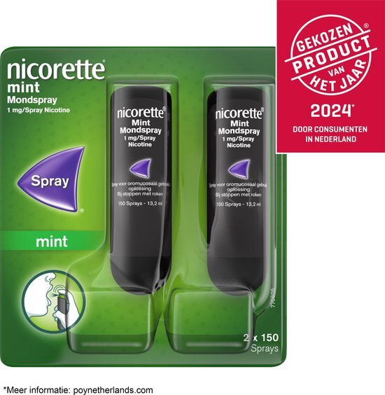 Nicorette Mondspray mint 1 mg duo verpakking 2 x 13,2 ml