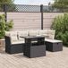 Maison Exclusive - Ensemble de meubles de jardin 6 pièces avec canapé et coussins, noir, en polyrotin