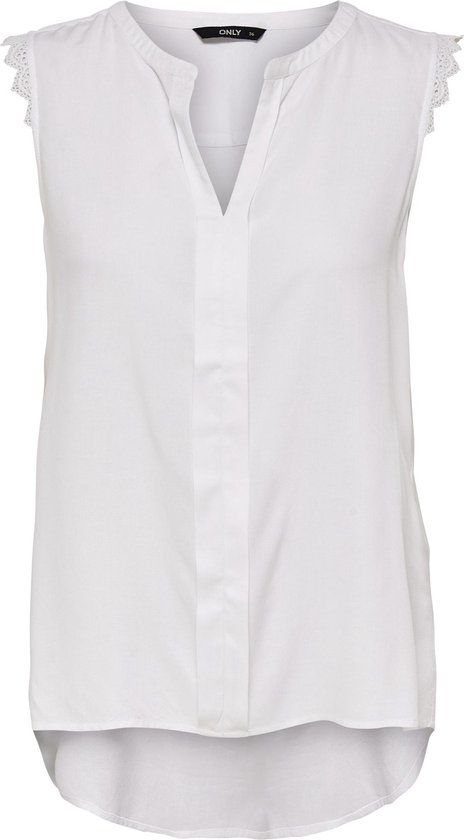 ONLY ONLKIMMI S/L TOP WVN NOOS Women's Tank Top - Size 42 - White