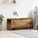 vidaXL Opslagdoos Oud hout 100 x 42 x 46 cm Bewerkt hout