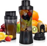 Sans marque 24oz Capacité - Blender personnel pour Shakes & Smoothies - Sans BPA - Couvercle étanche et ouverture de boisson - Rechargeable par USB-C - Autonettoyant - Avec 6 lames tranchantes - Noir
