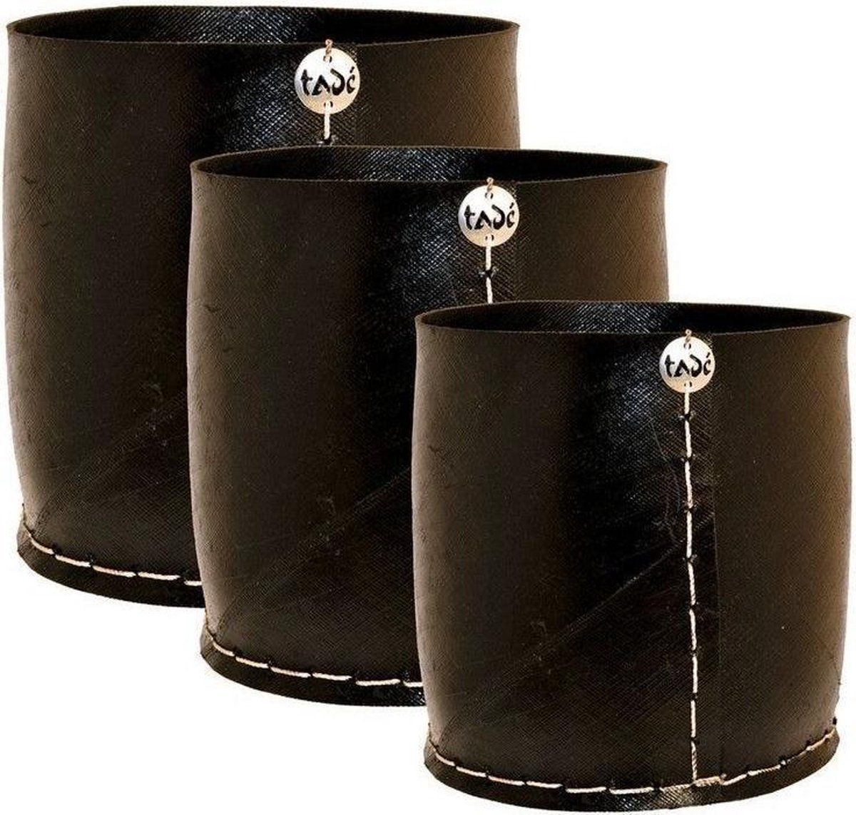 Tadé set van 3 rechte potten - zwart - rubber - 2023