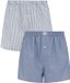 WE Fashion Heren Geweven boxershort - Blauw Gestreept - Maat L - Set van 2