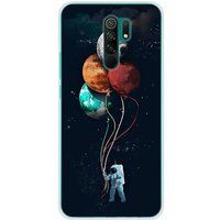 Cosmonaute aux ballons Bedrukt siliconen hoesje compatibel met Xiaomi Redmi 9