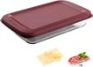 Westmark Glazen voedselbewaardoos, 1000 ml, Borosilicaatglas, Luchtdichte afsluiting, Transparant/Rood