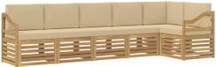 vidaXL Ensemble de salon d'extérieur, 6 pièces, blanc et beige, polyester